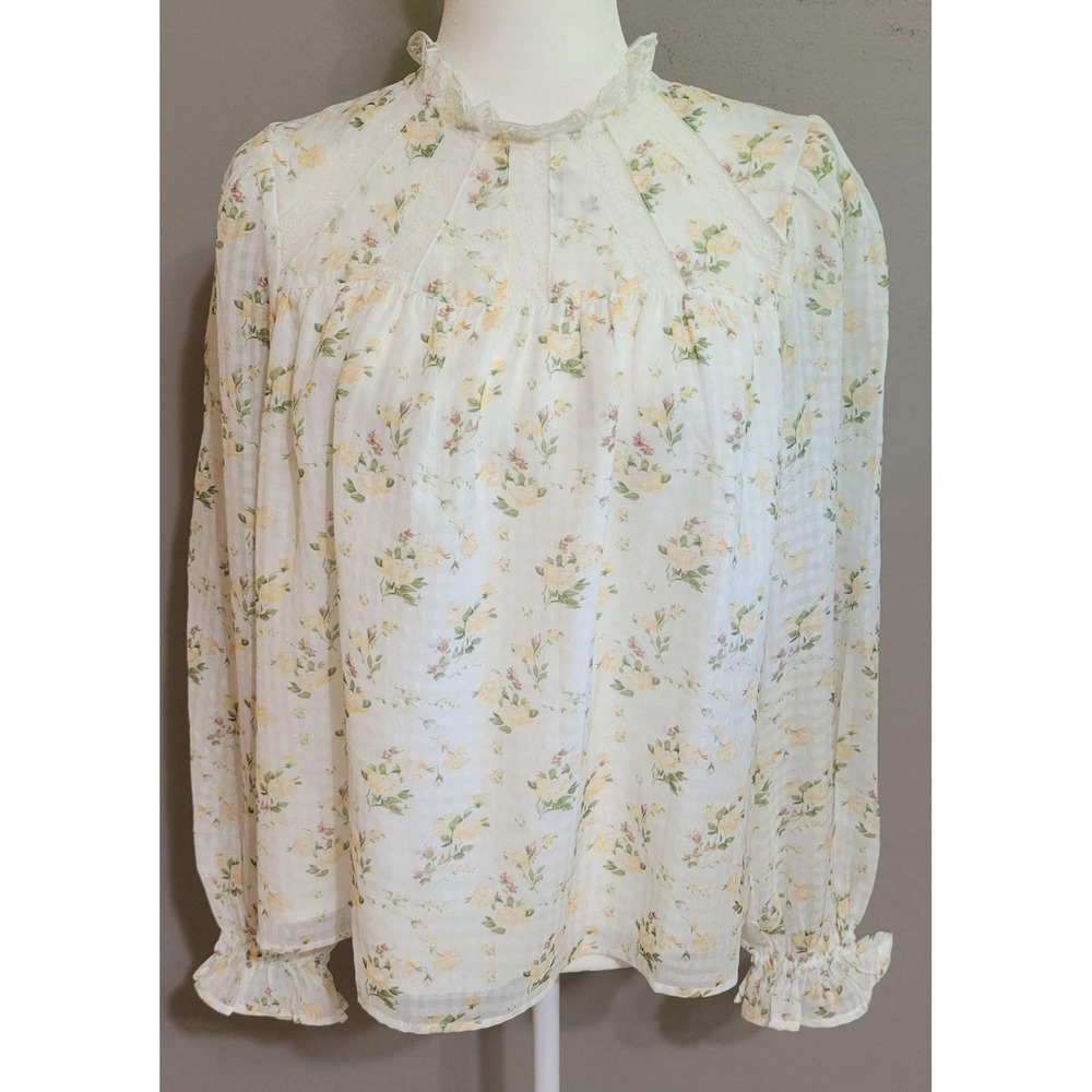 DIZZY LIZZY Floral Lace Peasant Blouse - Picture 3 of 10